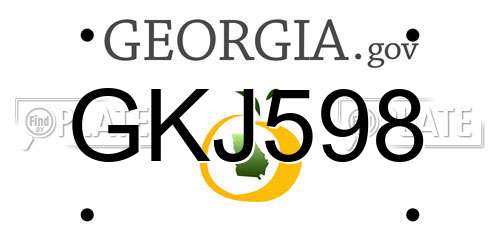 GKJ598 Georgia License Plate