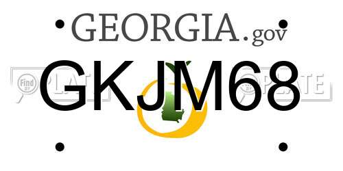 GKJM68 Georgia License Plate