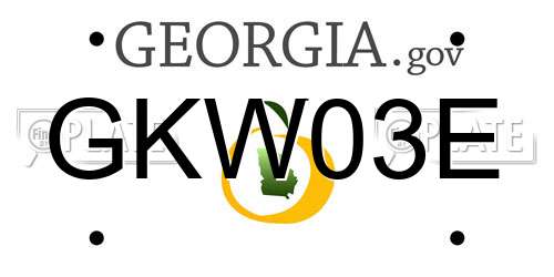 GKW03E Georgia License Plate