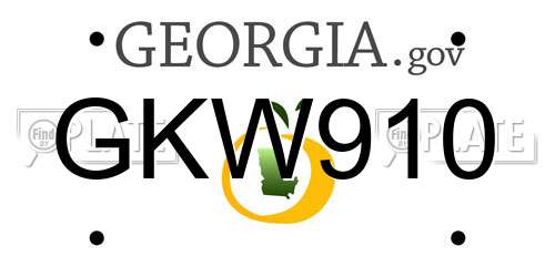 GKW910 Georgia License Plate