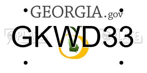 GKWD33 Georgia License Plate