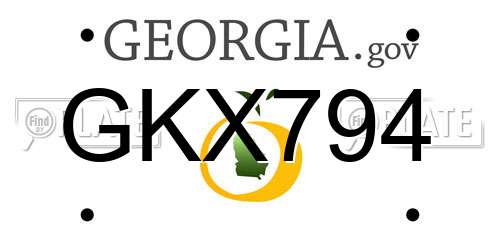 GKX794 Georgia License Plate