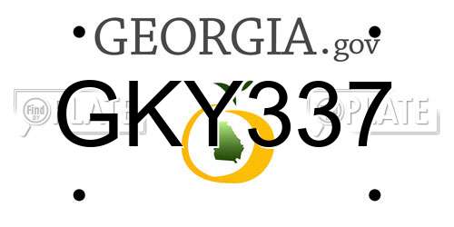GKY337 Georgia License Plate