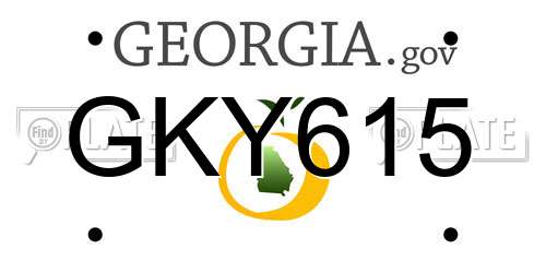 GKY615 Georgia License Plate