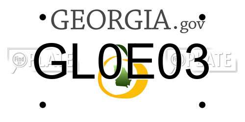 GL0E03 Georgia License Plate