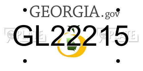GL22215 Georgia License Plate