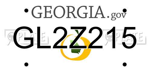 GL2Z215 Georgia License Plate