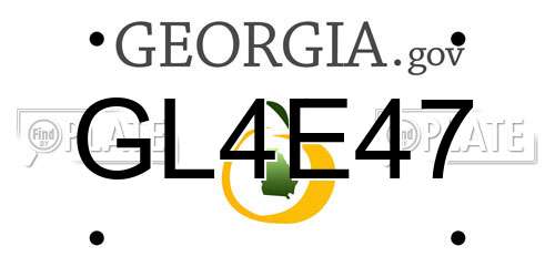 GL4E47 Georgia License Plate