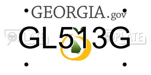 GL513G Georgia License Plate