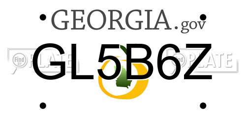 GL5B6Z Georgia License Plate