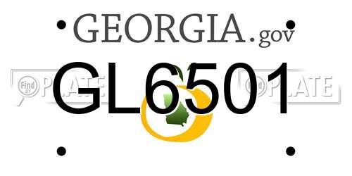 GL6501 Georgia License Plate