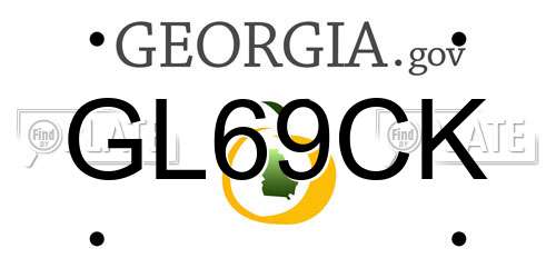 GL69CK Georgia License Plate