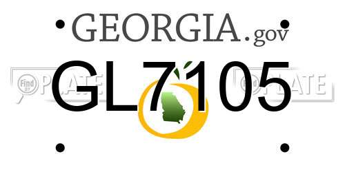 GL7105 Georgia License Plate