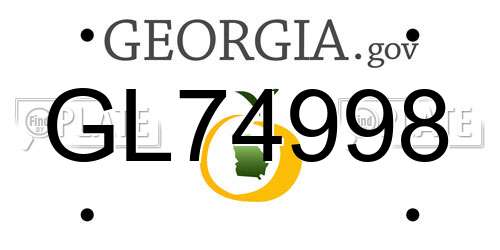 GL74998 Georgia License Plate