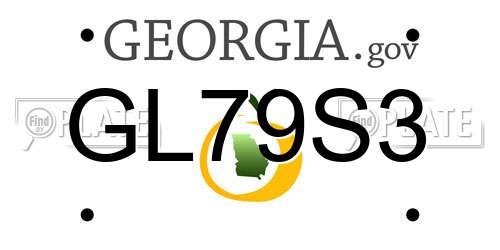 GL79S3 Georgia License Plate