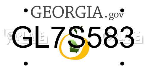 GL7S583 Georgia License Plate