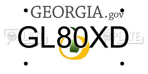 GL80XD Georgia License Plate