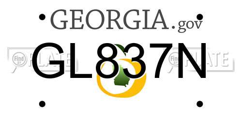GL837N Georgia License Plate