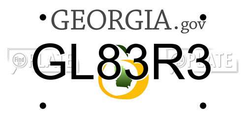GL83R3 Georgia License Plate