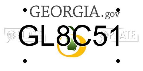 GL8C51 Georgia License Plate