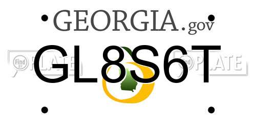 GL8S6T Georgia License Plate
