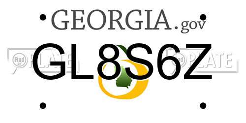 GL8S6Z Georgia License Plate