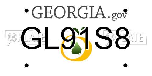 GL91S8 Georgia License Plate