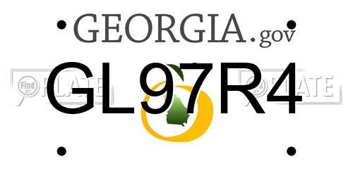 GL97R4 Georgia License Plate