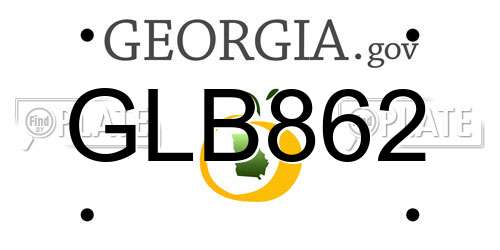 GLB862 Georgia License Plate
