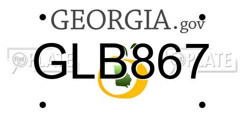 GLB867 Georgia License Plate