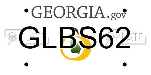 GLBS62 Georgia License Plate