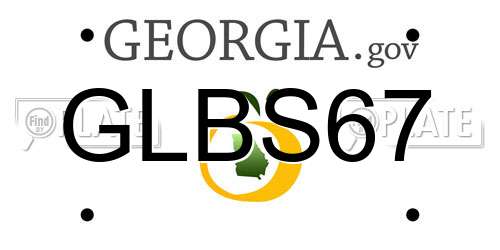 GLBS67 Georgia License Plate