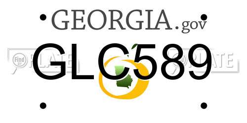 GLC589 Georgia License Plate