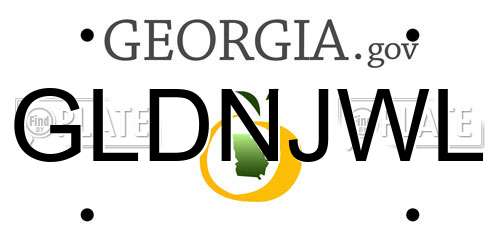 GLDNJWL Georgia License Plate