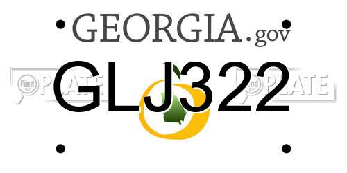 GLJ322 Georgia License Plate