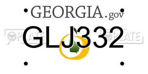 GLJ332 Georgia License Plate