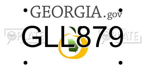 GLL879 Georgia License Plate