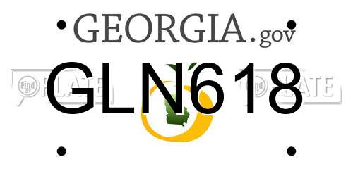 GLN618 Georgia License Plate