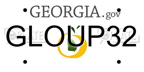 GLOUP32 Georgia License Plate
