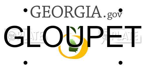 GLOUPET Georgia License Plate
