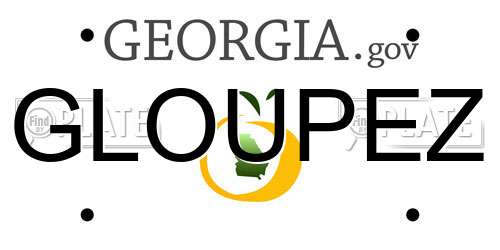 GLOUPEZ Georgia License Plate