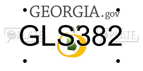 GLS382 Georgia License Plate