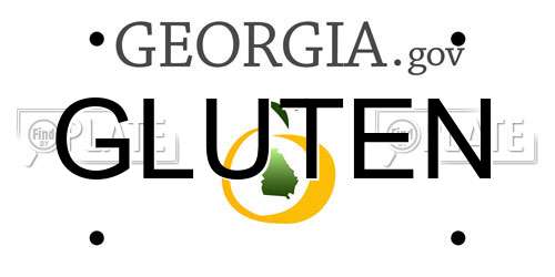 GLUTEN Georgia License Plate