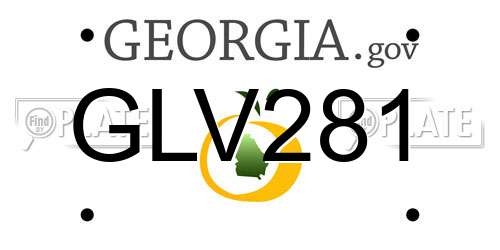 GLV281 Georgia License Plate