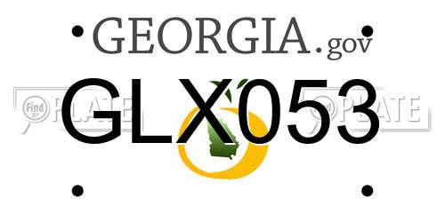 GLX053 Georgia License Plate