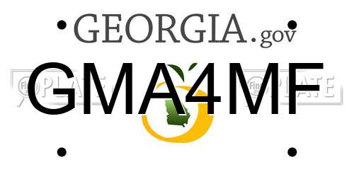 GMA4MF Georgia License Plate