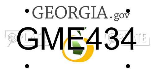 GME434 Georgia License Plate