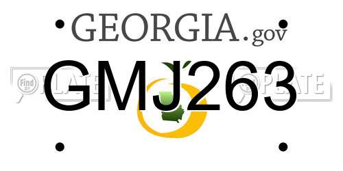 GMJ263 Georgia License Plate