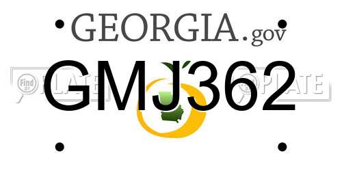 GMJ362 Georgia License Plate