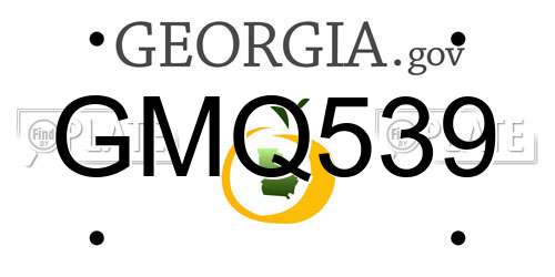 GMQ539 Georgia License Plate
